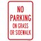 Signmission No Parking On Grass Or Sidewalk, Heavy-Gauge Aluminum, 12" x 18", A-1218-25019 A-1218-25019 - alternate 1